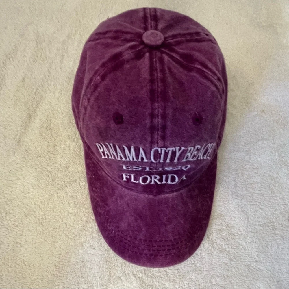 Panama City Purple Adjustable Beach Cap